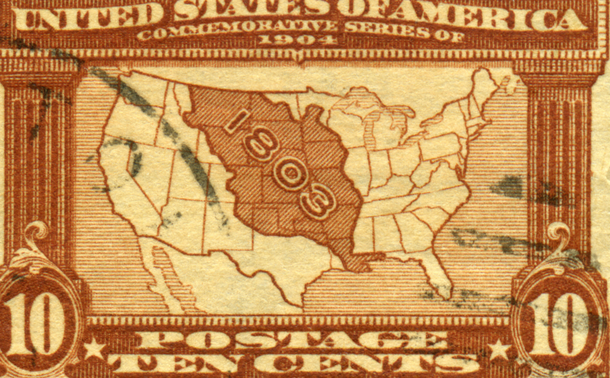 Postage stamp depicting the Louisiana Purchase