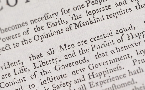 Dunlap Printing of the Declaration - close view of preamble