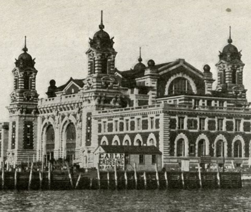 Photograph in Harpers Weekly Showing Ellis Island