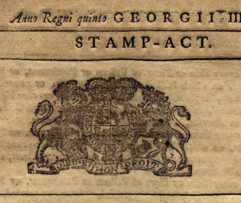 Broadside of the 1765 Stamp Act