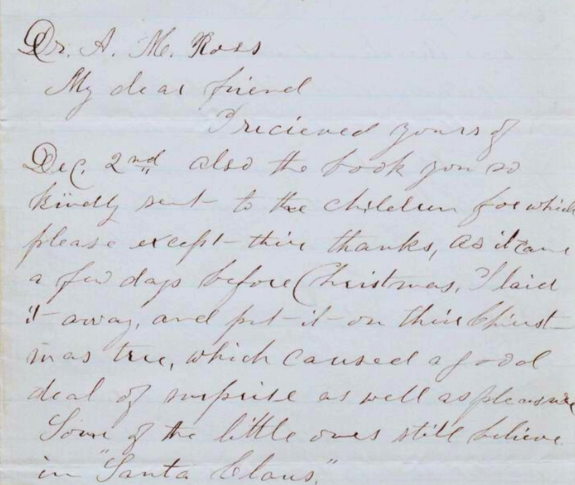 Letter from John Brown's daughter on women's rights.