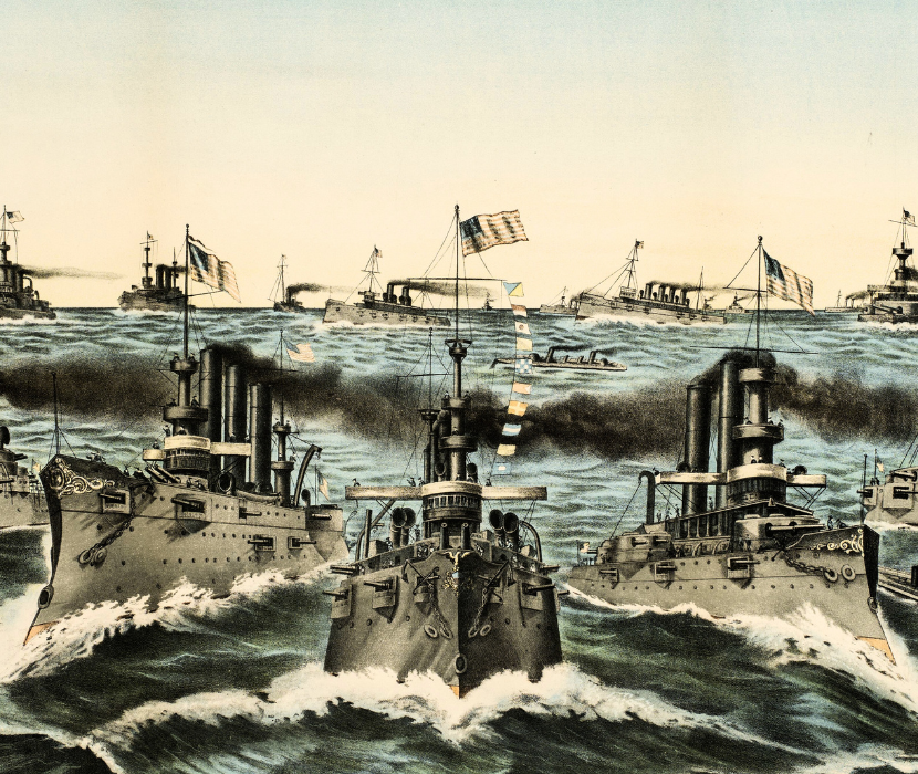 Illustration of US navy in Cuba.