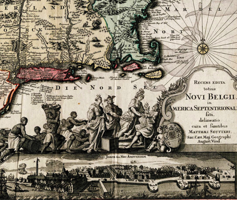 1730 Map depicting New Netherland (New England)