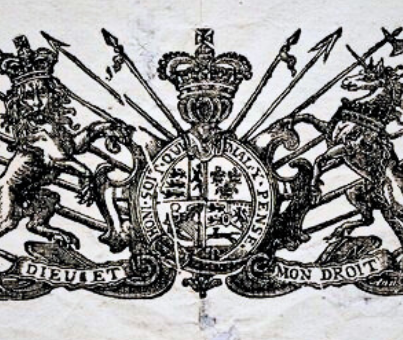 Royal Emblem from a printed version of the Proclamation of 1763