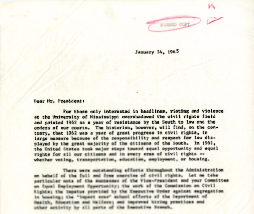 Civil rights report to JFK.