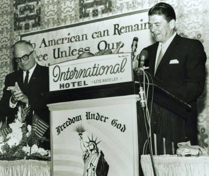 Photo of Reagan campaign speech.