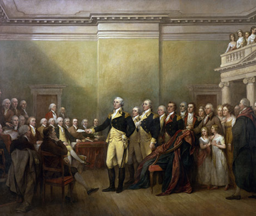 Painting, Washington Lays Down His Sword, by John Trumbull