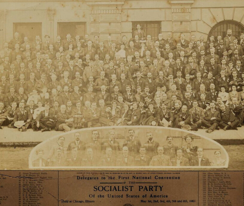 A group photograph of the 212 delegates to the First National Convention of the Socialist Party