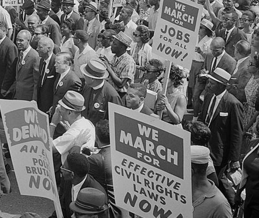 Protestors at Civil Rights March on Washington 1963