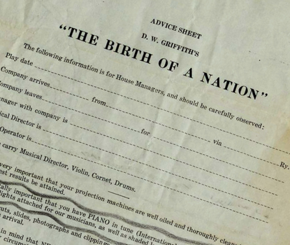 "Advice Sheet" for theaters restricting access to Birth of a Nation for African Americans