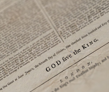 1763 Broadside of King George III's proclamation limiting White settlement and interaction with Indigenous peoples