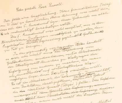 Letter from Albert Einstein.