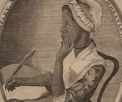 1773 engraving showing the portrait of Phyllis Wheatley