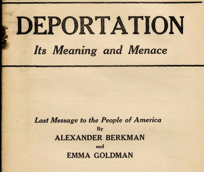 Pamphlet criticizing use of Espionage and Sedition Acts.