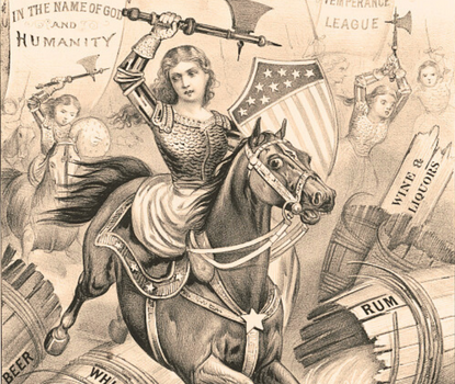 Lithograph depicting women's role promoting prohibition.