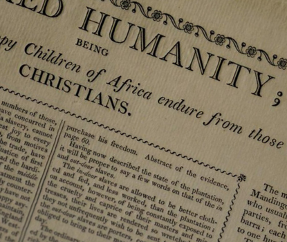 Text from an 1805 broadside describing the conditions of enslaved peoples