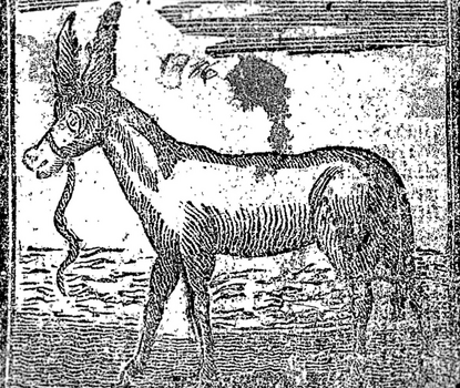 18th-century woodcut Engraving of a donkey