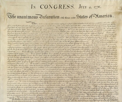 Facsimile reproduction of the Declaration