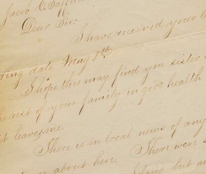 A letter written in cursive