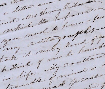 A letter written in cursive