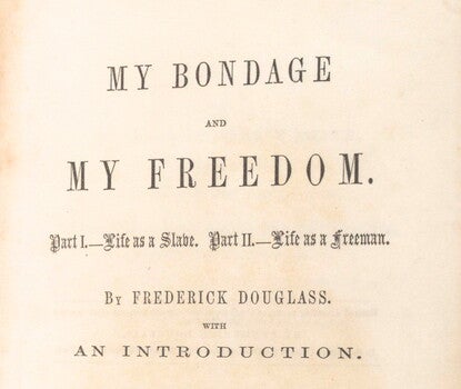 Title page of My Bondage and My Freedom by Frederick Douglass