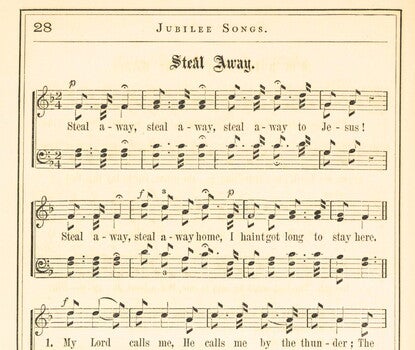Sheet music for the song "Steal Away"