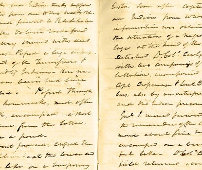 A handwritten diary entry in cursive