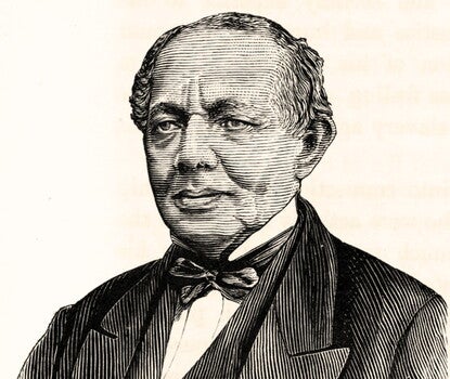 A stipple portrait of William Whipper, a Black man, wearing a dark bowtie, vest, and jacket, and a white shirt