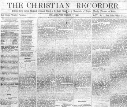 The title of The Christian Recorder newspaper