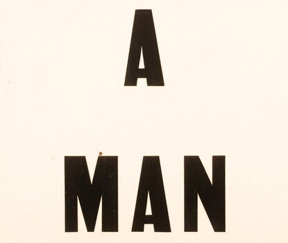 Scan of the broadside, reading I AM A MAN in bold black letters with "AM" underlined.
