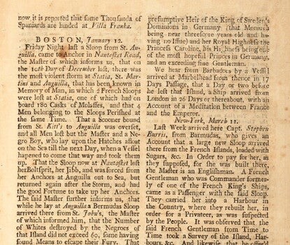 A page from the typed New-York Weekly Journal newspaper.