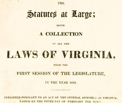 A page from a book with the title "The Statues at Large" in large, gothic font.