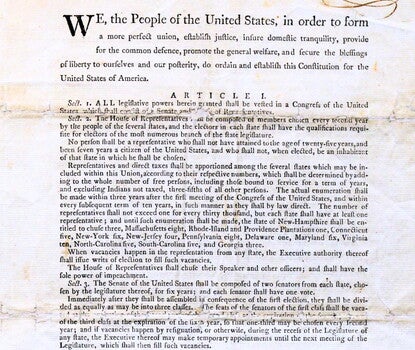 Printed copy of the Constitution.