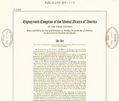 Scan of the Voting Rights Act of 1965 