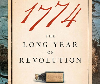 A portion of the cover of the book 1774: The Long Year of Revolution by Mary Beth Norton.