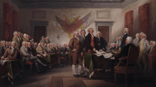 The Declaration of Independence, July 4, 1776 by John Trumbull, oil on canvas, 1786–1820 (Yale University Art Gallery)