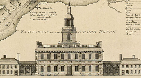 Plan of the city of Philadelphia featuring the Philadelphia State House