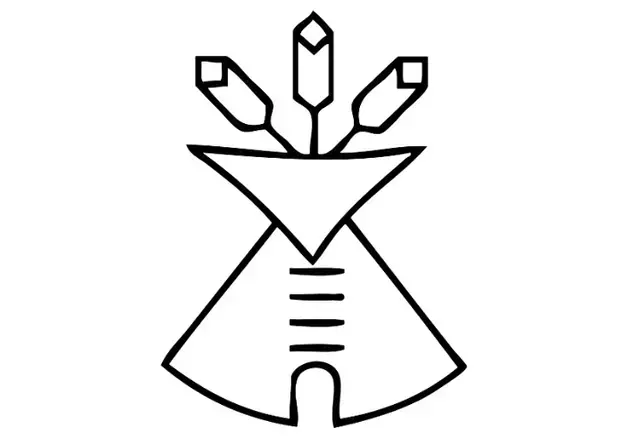 Tent with three feathers