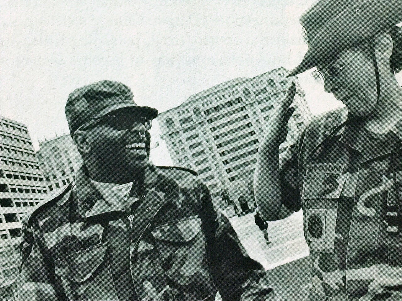 Photograph of Watkins (left) and Miriam Ben-Shalom at a 1993 rally in Washington, DC.