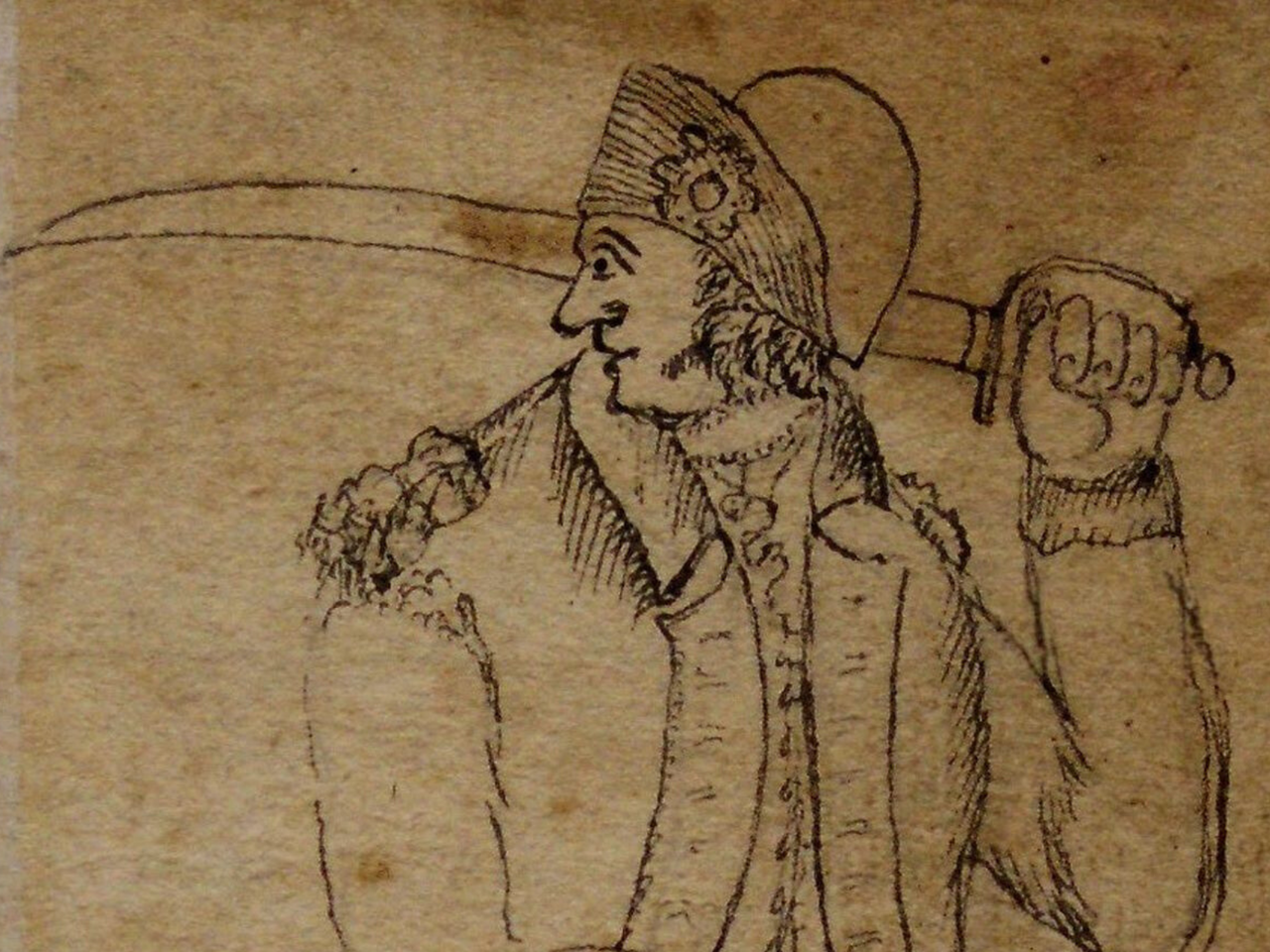 Sketch of a soldier from the eighteenth century