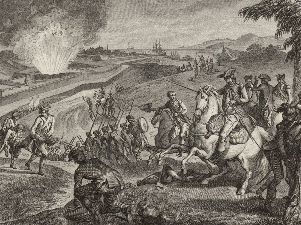 "Prise de Pensacola" in François Godefroy, "Recueil d'estampes representant les differents evenements de la guerre qui a procure l'independance aux Etats Unis de l'Amerique," Paris, ca. 1784 (The Gilder Lehrman Institute, GLC06551)