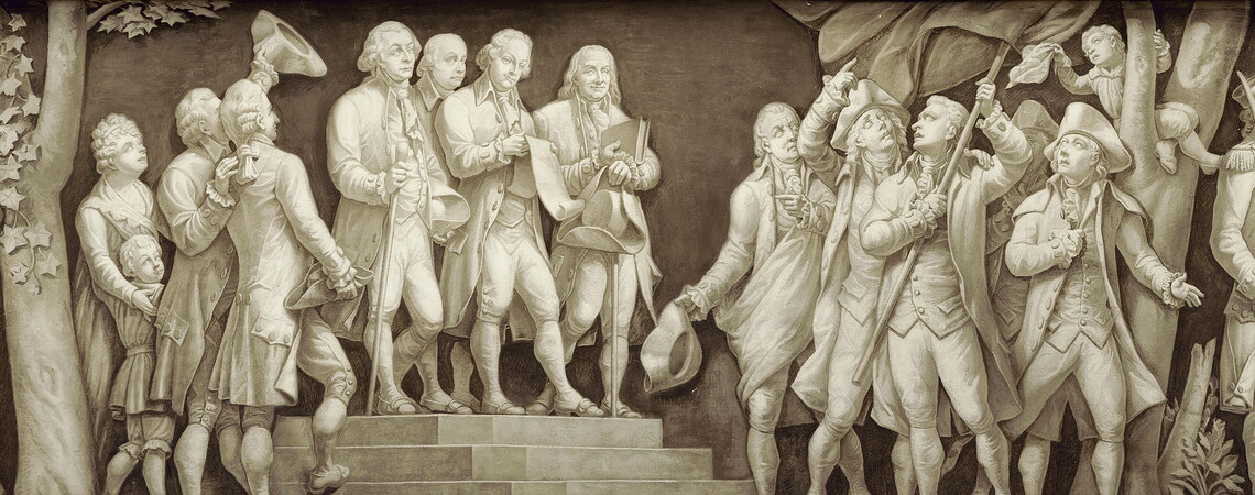 Filippo Costaggini, "The Declaration of Independence," The Frieze of American History, ca. 1880-1889 (Architect of the Capitol)