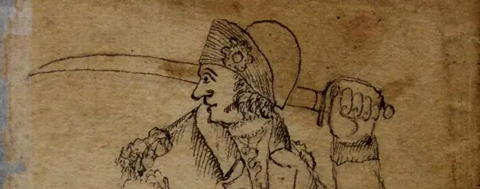 Sketch of a soldier from the eighteenth century