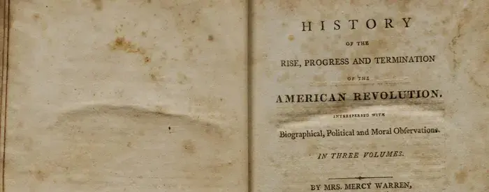 Title page from Mercy Otis Warren's history of the American Revolution