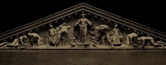 Photograph of the pediment from the NY stock exchange