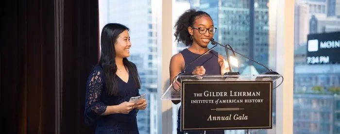 Student Advisory Council members Katie Hsu and Cai-Alexis Williams-Lowell at the Annual Gala, May, 23, 2023