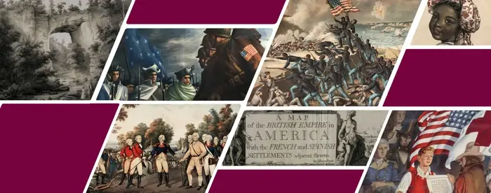 banner with different image vignettes from American History