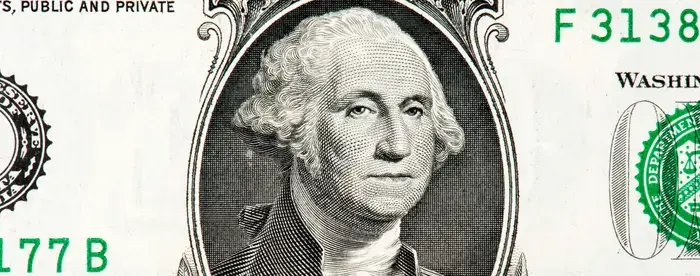 George Washington on one dollar bill