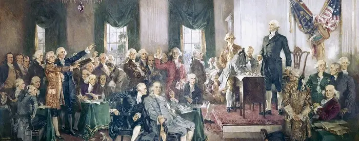 Signing of the Constitution by Howard Chandler Christy, oil on canvas, 1840 (Architect of the Capitol)