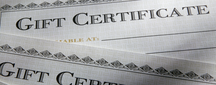 Gift certificates